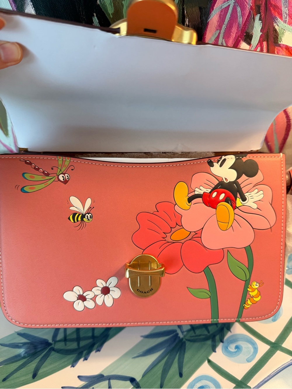 NWT Disney x Coach studio shoulder bag Mickey Mouse Flowers CH413 Rare - Picture 6 of 14